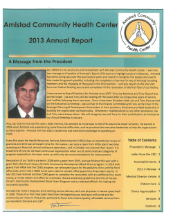 Amistad Community Health Center 2013 Annual Report