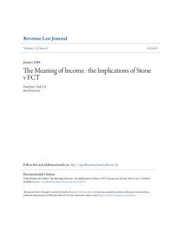 The Meaning of Income : the Implications of