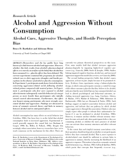 Alcohol and Aggression Without Consumption