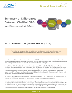 Summary of Differences Between Clarified SASs and