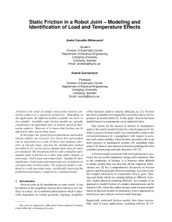 Static Friction in a Robot Joint – Modeling and - ISY