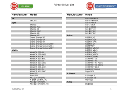 Printer Driver List