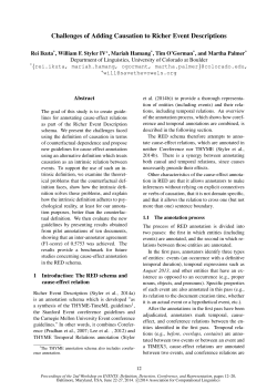 Challenges of Adding Causation to Richer Event