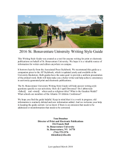 2016 St. Bonaventure University Writing Style Guide