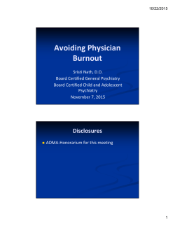 Avoiding Physician Burnout