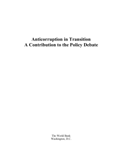 Anticorruption in Transition A Contribution to the Policy Debate