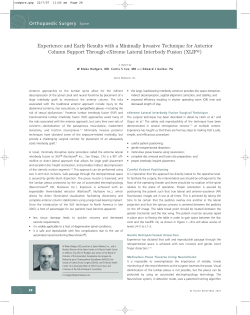 Experience and Early Results with a Minimally Invasive Technique
