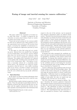 Fusing of image and inertial sensing for camera