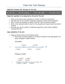 Free Fall Test Review Answers