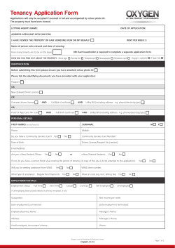 Tenancy Application Form - Oxygen Property Management
