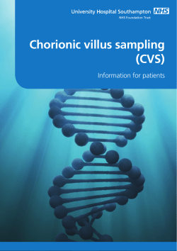 Chorionic villus sampling - patient information
