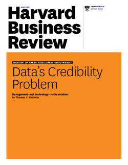 Data`s Credibility Problem