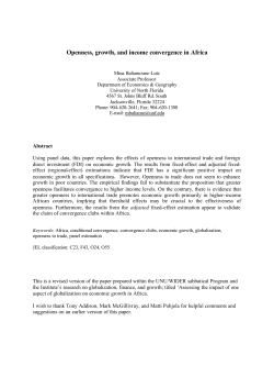 Openness, Growth, and Income Convergence in Africa