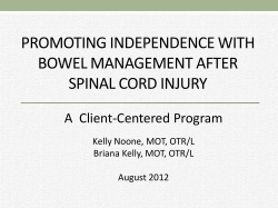 promoting independence with bowel management after spinal cord