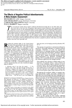 The Effects of Negative Political Advertisements: A Meta