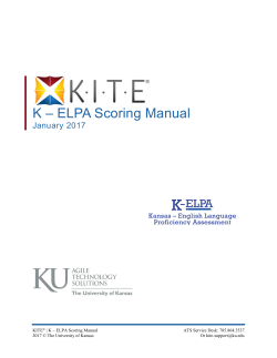 K &ndash; ELPA Scoring Manual - Kansas Assessment Program