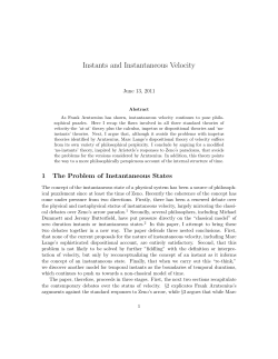 Instants and Instantaneous Velocity