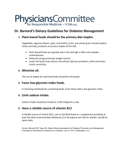 Dietary Guidelines for Type 2 Diabetes
