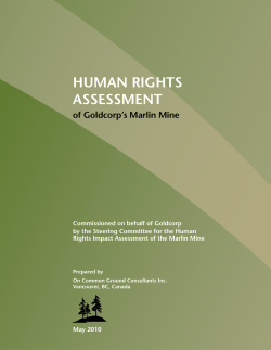 human rights assessment - Goldcorp 2015 Sustainability Report