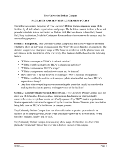 Facilities and Services Agreement Policy