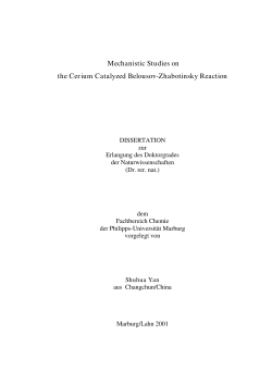 Mechanistic Studies on the Cerium Catalyzed Belousov