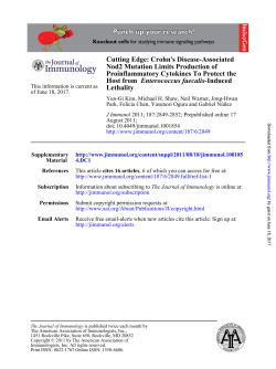 Cutting Edge: Crohn`s Disease-Associated Nod2 Mutation Limits