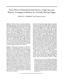 Some Effects of Representational Friction, Target Size, and Memory