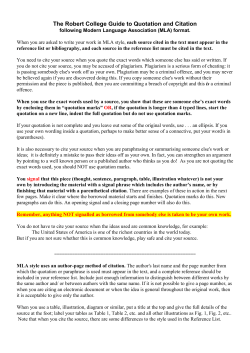Bibliography and Citation : The Robert College Style Guide