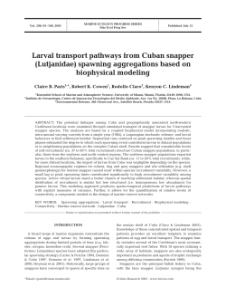 Larval transport pathways from Cuban snapper (Lutjanidae