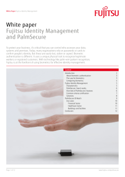 White paper Fujitsu Identity Management and PalmSecure
