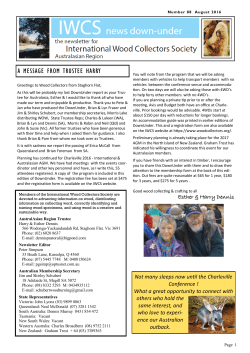 a message from trustee harry - International Wood Collectors Society