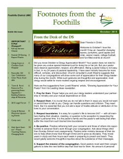 Footnotes from the Foothills