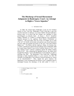 The Discharge of Sexual Harassment Judgments in