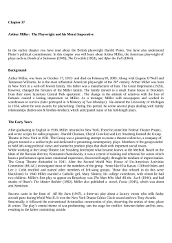 Chapter 37 Arthur Miller: The Playwright and his Moral Imperative In