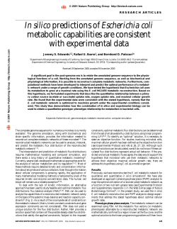 In silico predictions of Escherichia coli metabolic capabilities