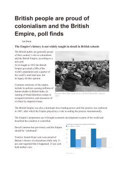 British people are proud of colonialism and the British Empire, poll