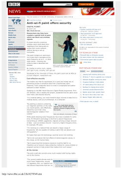 Anti-wi-fi paint offers security http://news.bbc.co.uk/2/hi/8279549.stm