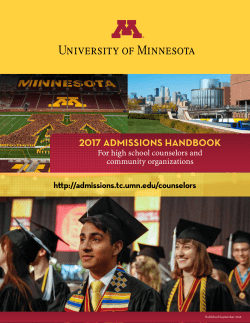 2017 admissions handbook - Office of Admissions