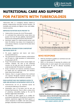 nutritional care and support for patients with tuberculosis