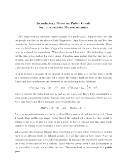 Public Goods: Notes for Intermediate Microeconomics