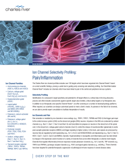 Ion Channel Selectivity Profiling: Pain/Inflammation | Charles River