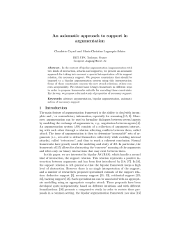 An axiomatic approach to support in argumentation