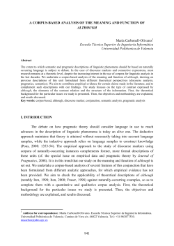 941 A CORPUS-BASED ANALYSIS OF THE MEANING AND