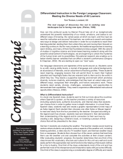 Differentiated Instruction in the Foreign Language Classroom