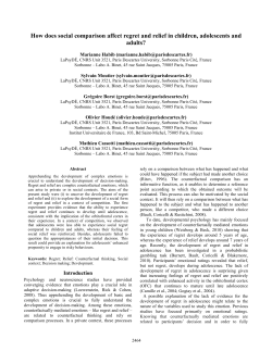 How does social comparison affect regret and relief in children