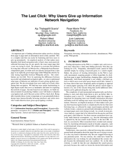 Why Users Give up Information Network Navigation