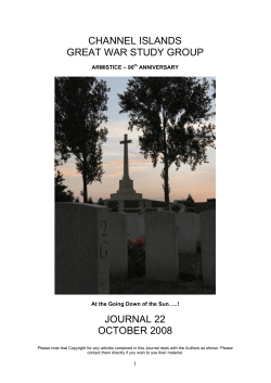 channel island - the Channel Islands Great War Study Group