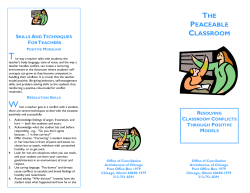 the peaceable classroom - Archdiocese of Chicago