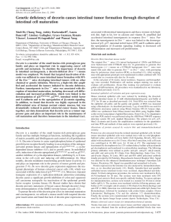 Genetic deficiency of decorin causes intestinal tumor formation
