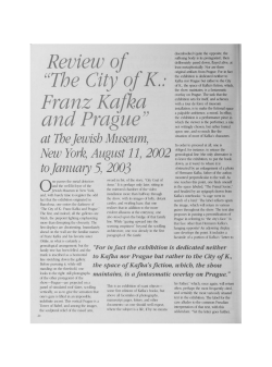 Review of "The City of K. Franz Kafka and